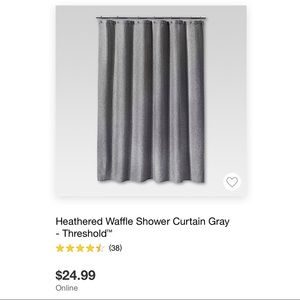 Heather gray waffle shower curtain